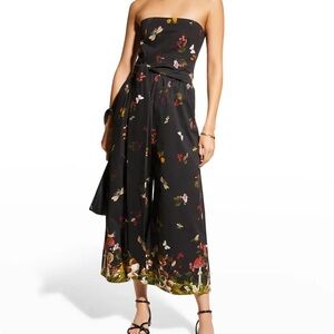 Cara Cara Black Floral Strapless Jumpsuit